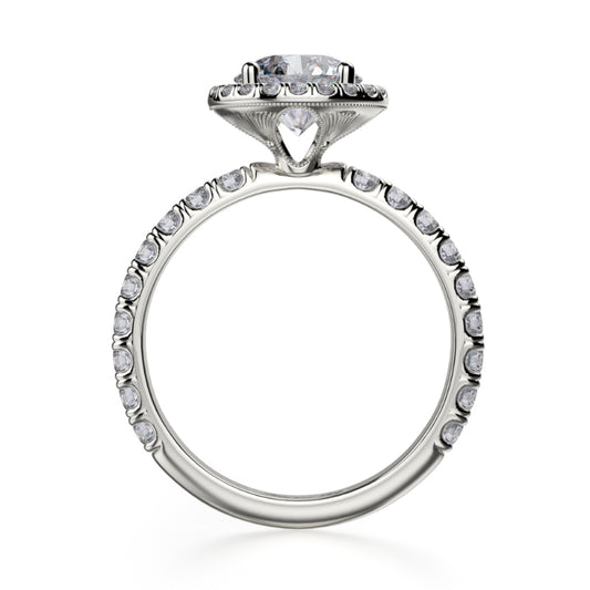 Michael M 18k White Gold Europa Engagement Ring