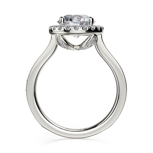 Michael M 18k White Gold Love Engagement Ring
