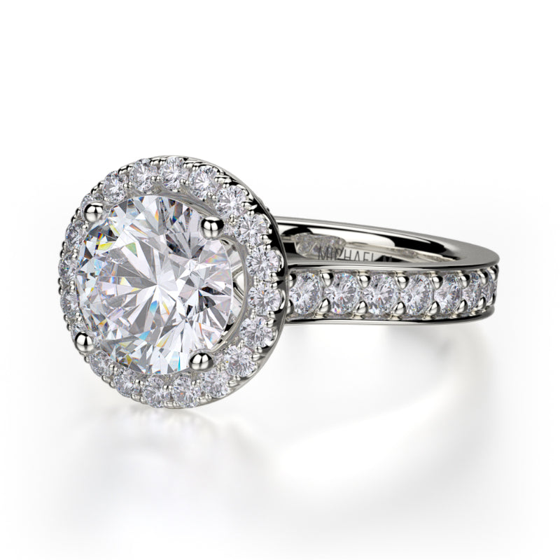 Michael M 18k White Gold Love Engagement Ring