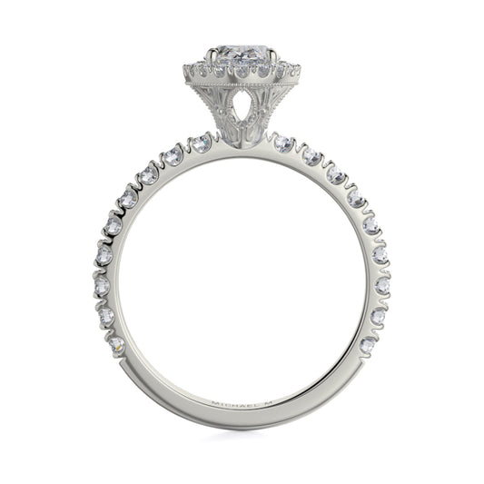 Michael M 18k White Gold Europa Engagement Ring