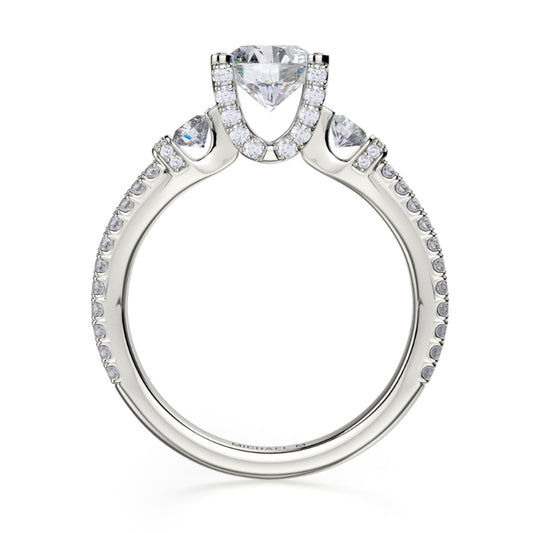 Michael M 18k White Gold Trinity Engagement Ring