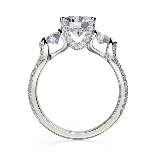 Michael M 18k White Gold Europa Engagement Ring