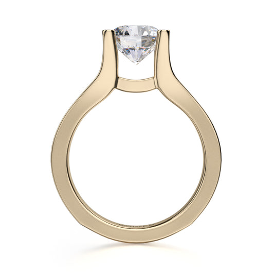 Michael M 18k Yellow Gold Love Engagement Ring