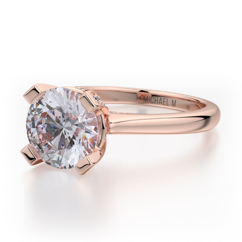 Michael M 18k Rose Gold Love Engagement Ring