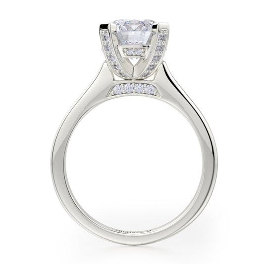 Michael M 18k White Gold Love Engagement Ring