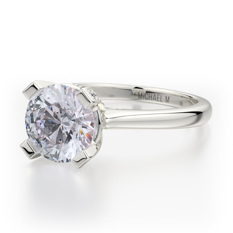 Michael M 18k White Gold Love Engagement Ring
