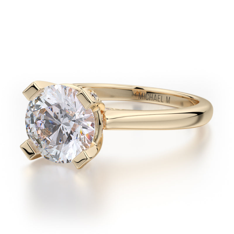 Michael M 18k Yellow Gold Love Engagement Ring