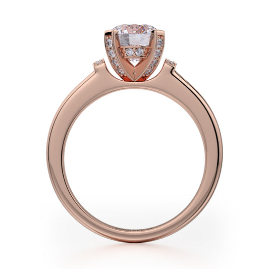 Michael M 18k Rose Gold Love Engagement Ring