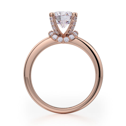 Michael M 18k Rose Gold Love Engagement Ring