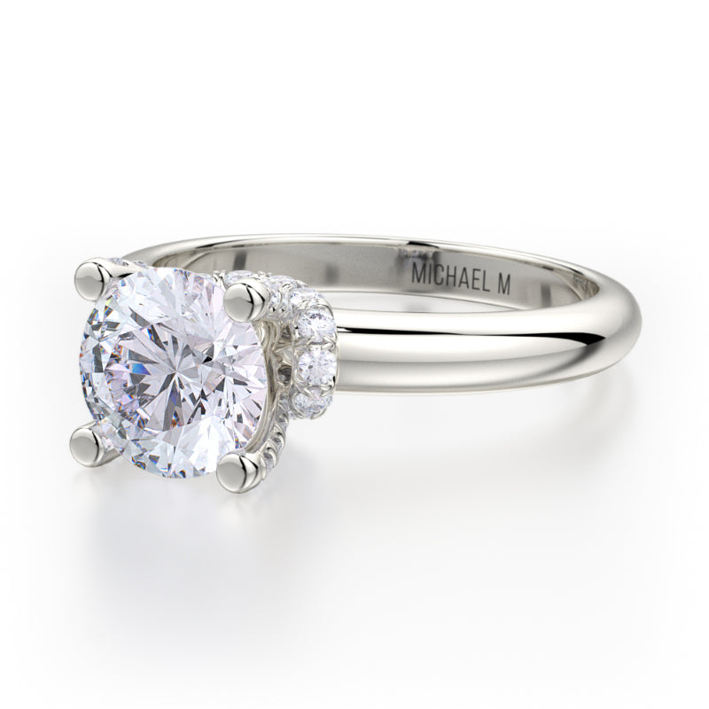 Michael M 18k White Gold Love Engagement Ring