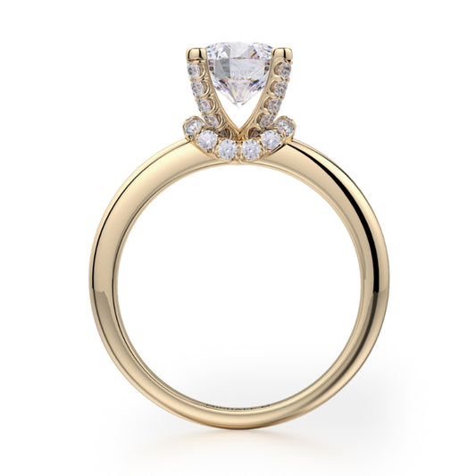 Michael M 18k Yellow Gold Love Engagement Ring