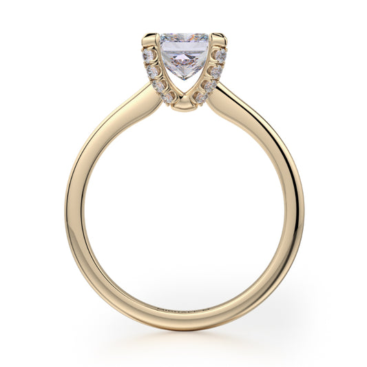 Michael M 18k Yellow Gold Love Engagement Ring