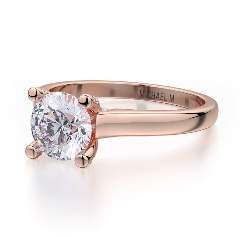 Michael M 18k Rose Gold Love Engagement Ring