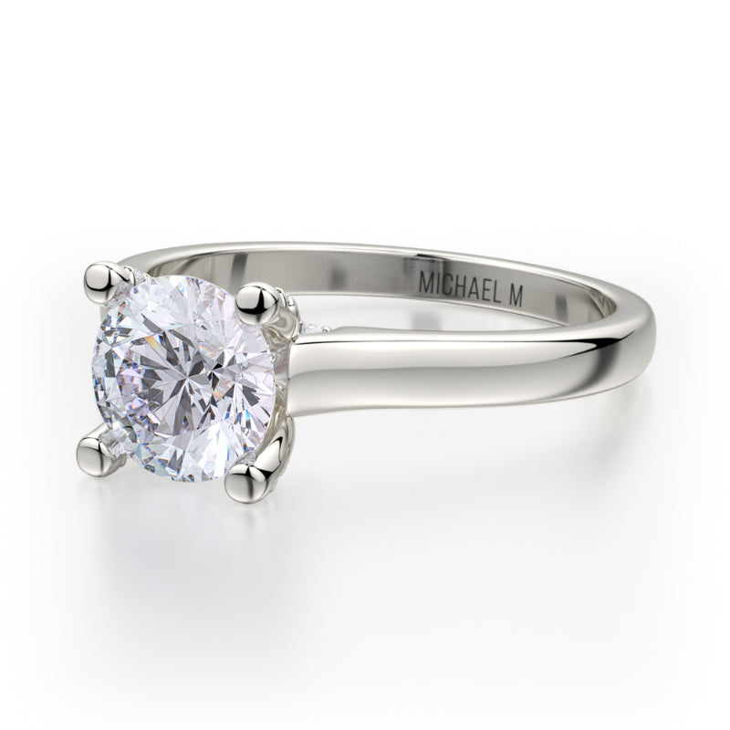Michael M 18k White Gold Love Engagement Ring