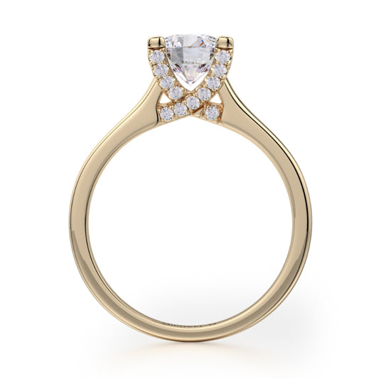 Michael M 18k Yellow Gold Love Engagement Ring