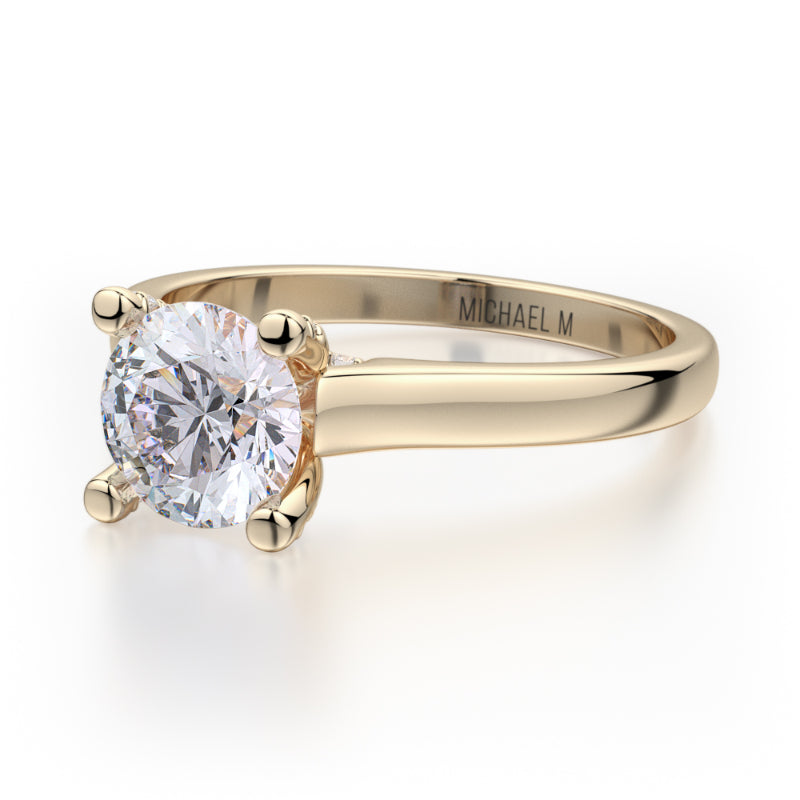 Michael M 18k Yellow Gold Love Engagement Ring