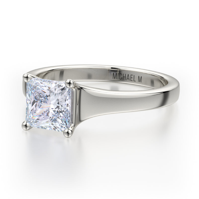 Michael M 18k White Gold Love Engagement Ring