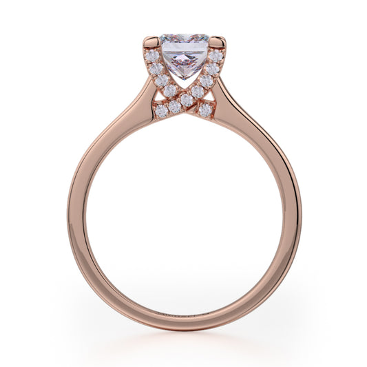 Michael M 18k Rose Gold Love Engagement Ring