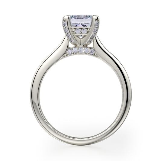 Michael M 18k White Gold Love Engagement Ring