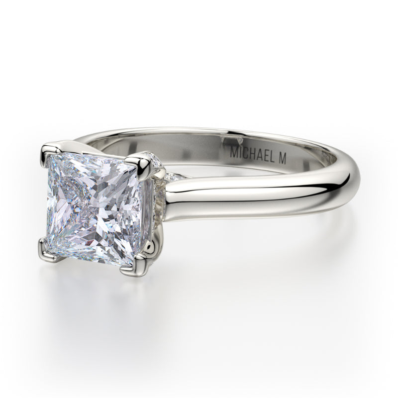 Michael M 18k White Gold Love Engagement Ring