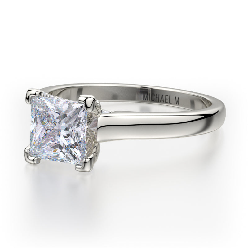 Michael M 18k White Gold Europa Engagement Ring