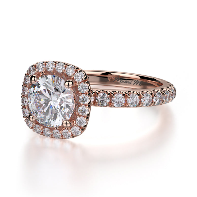 Michael M 18k Rose Gold Europa Engagement Ring