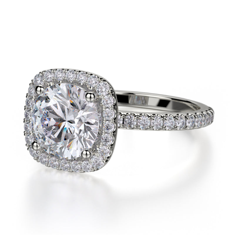 Michael M 18k White Gold Europa Engagement Ring