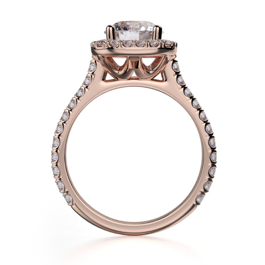 Michael M 18k Rose Gold Europa Engagement Ring