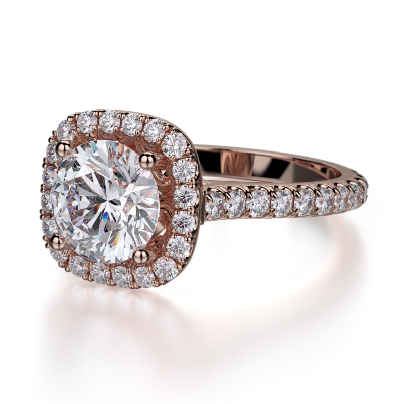 Michael M 18k Rose Gold Europa Engagement Ring