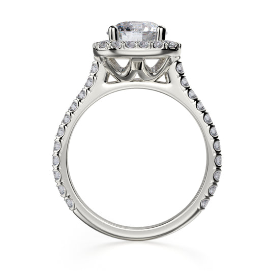 Michael M 18k White Gold Europa Engagement Ring
