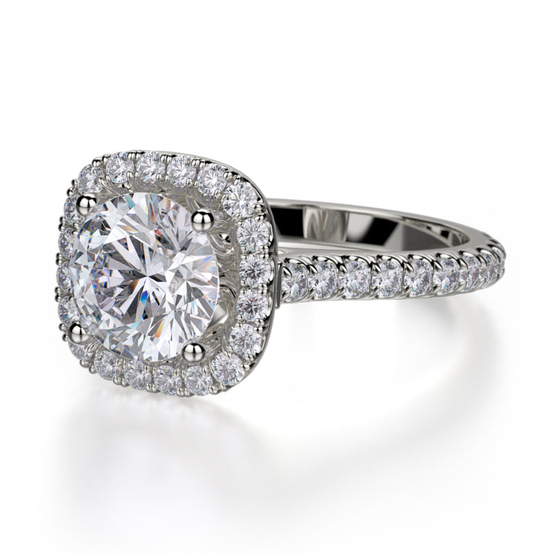 Michael M 18k White Gold Europa Engagement Ring