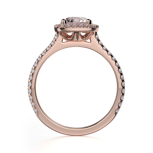 Michael M 18k Rose Gold Europa Engagement Ring