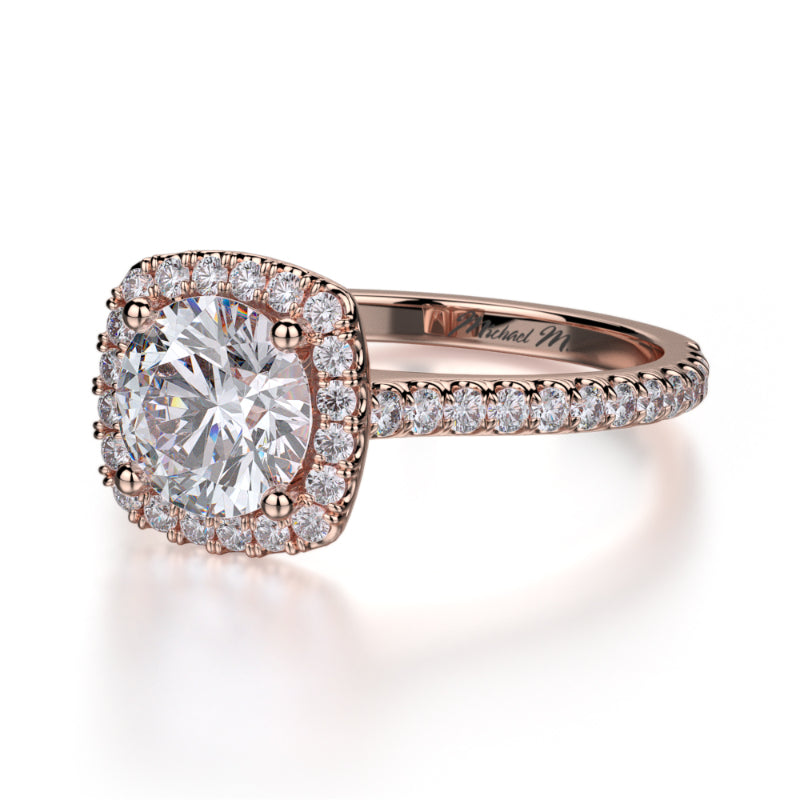 Michael M 18k Rose Gold Europa Engagement Ring