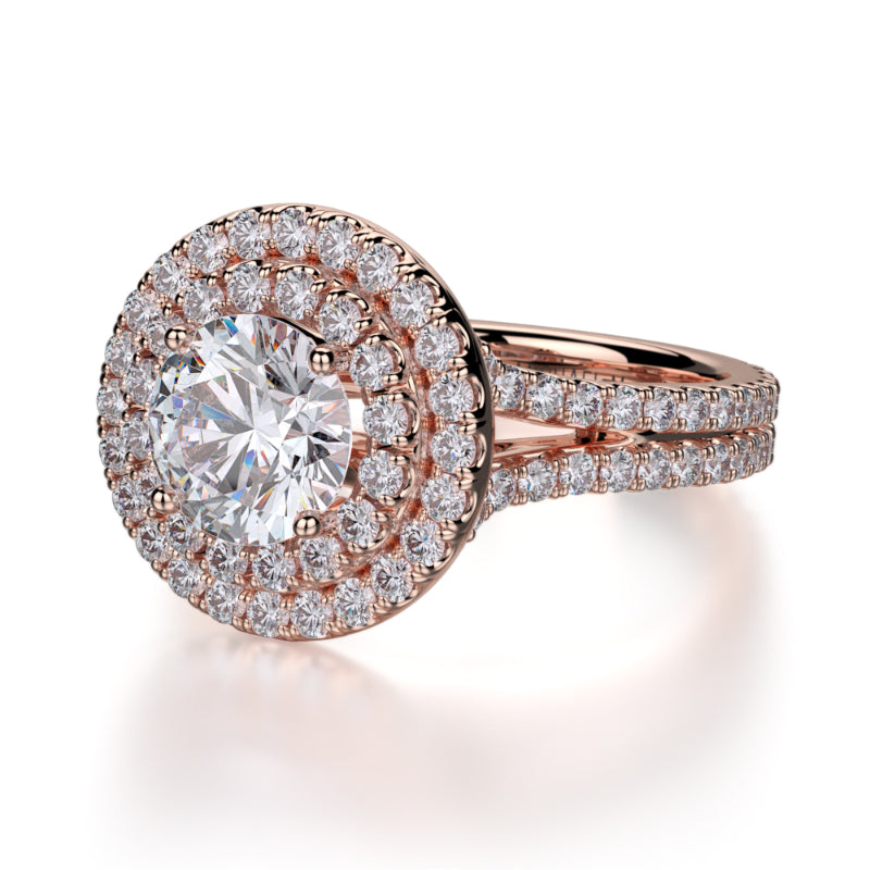 Michael M 18k Rose Gold Europa Engagement Ring
