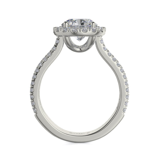 Michael M 18k White Gold Europa Engagement Ring