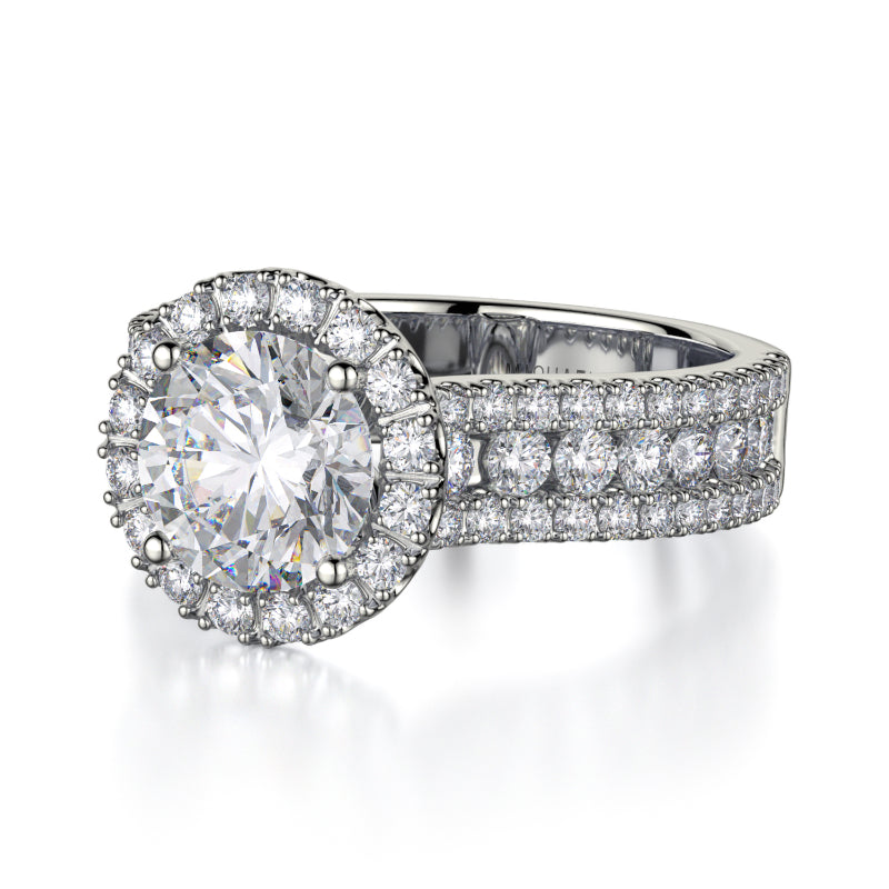 Michael M 18k White Gold Europa Engagement Ring