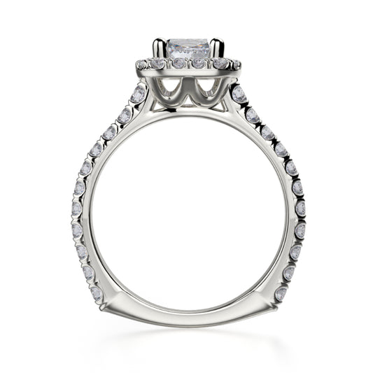 Michael M 18k White Gold Europa Engagement Ring