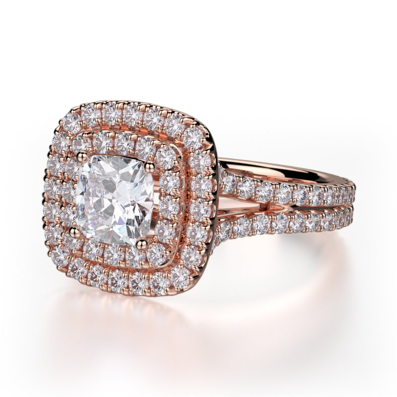 Michael M 18k Rose Gold Europa Engagement Ring