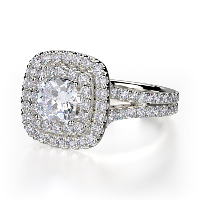 Michael M 18k White Gold Europa Engagement Ring
