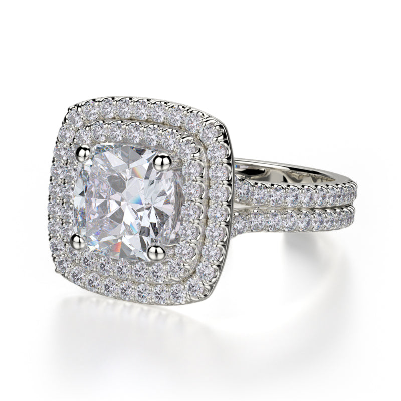 Michael M 18k White Gold Europa Engagement Ring