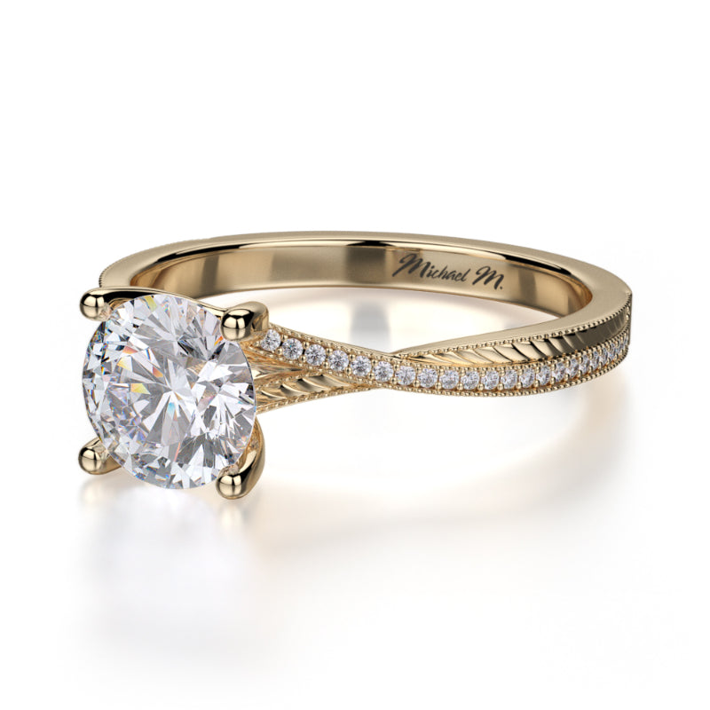 Michael M 18k Yellow Gold M Engagement Ring