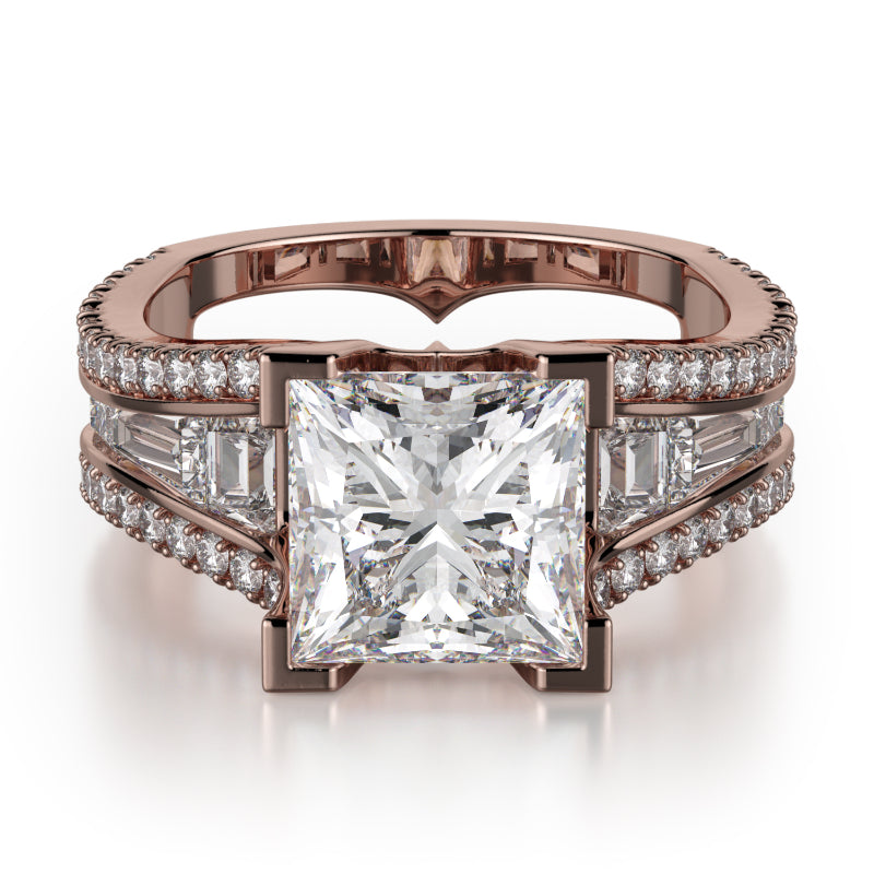 Michael M 18k Rose Gold Monaco Engagement Ring
