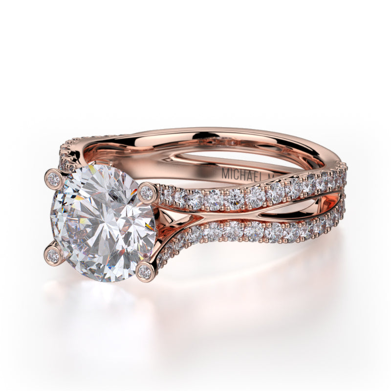 Michael M 18k Rose Gold Monaco Engagement Ring