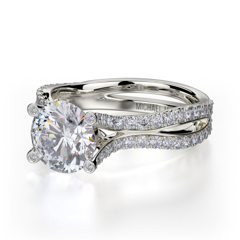 Michael M 18k White Gold Monaco Engagement Ring