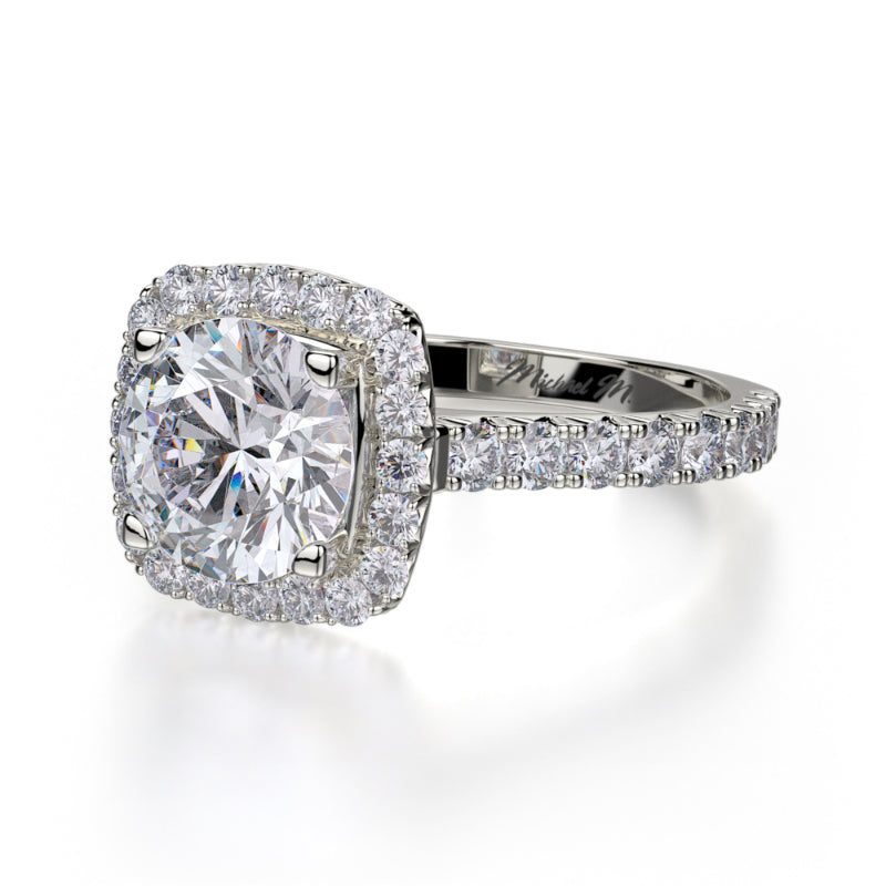 Michael M 18k White Gold Monaco Engagement Ring