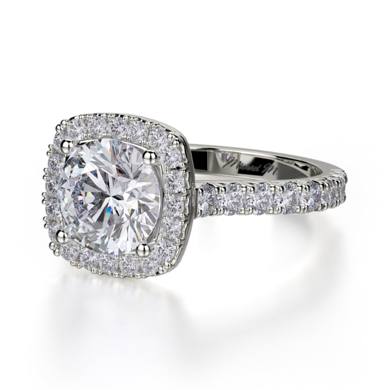 Michael M 18k White Gold Monaco Engagement Ring