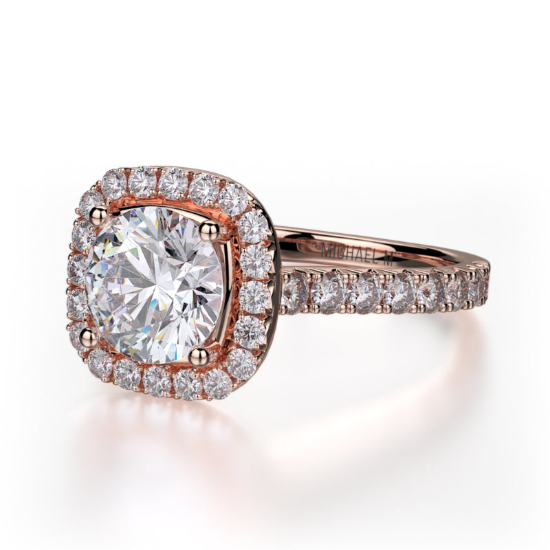 Michael M 18k Rose Gold Monaco Engagement Ring