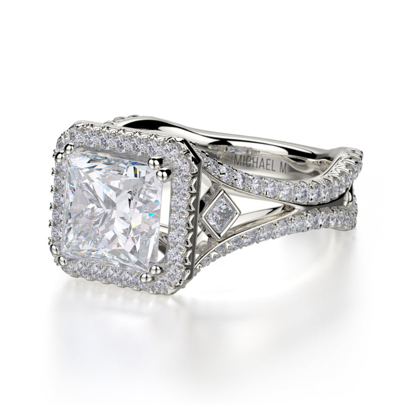 Michael M 18k White Gold Monaco Engagement Ring