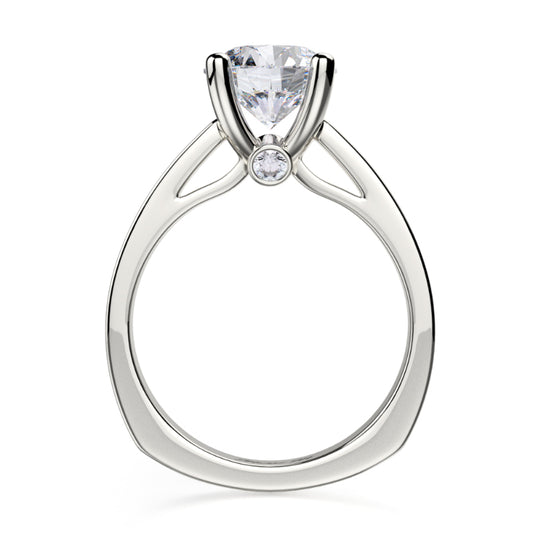 Michael M 18k White Gold Love Engagement Ring