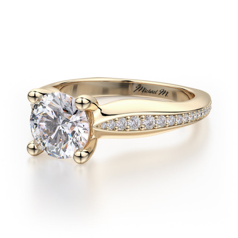 Michael M 18k Yellow Gold M Engagement Ring
